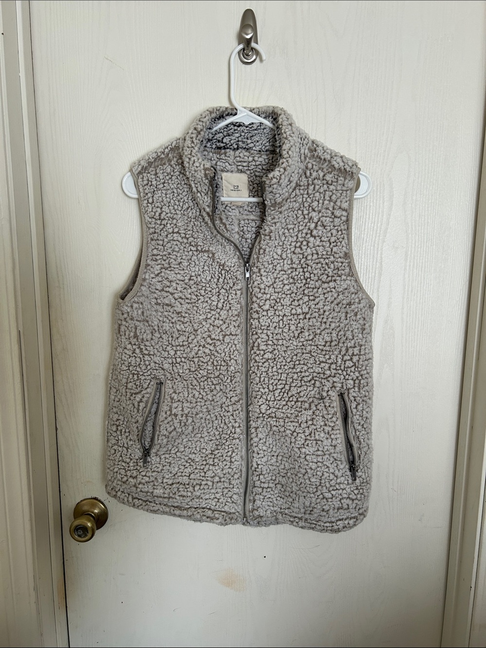 Thread & Supply Taupe Sherpa Zip Vest